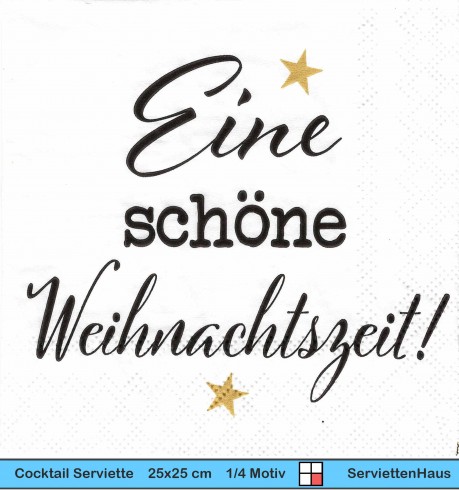Eine schöne Weihnachtszeit - 1 Cocktail Serviette